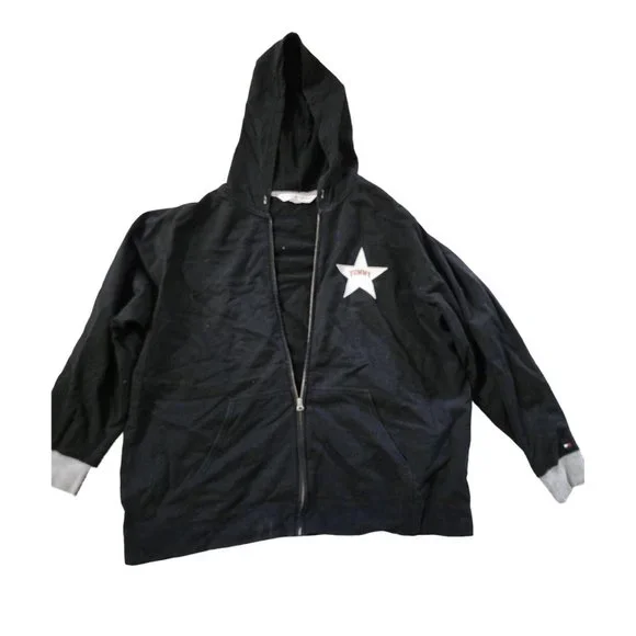 TOMMY HILFIGER Women's Black Full Zip Hooded Jacket XXXL 3X Plus - Picture 1 of 3